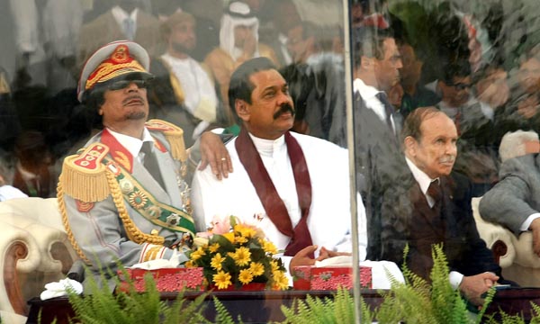 Libyan leader with Rajapaksa2
